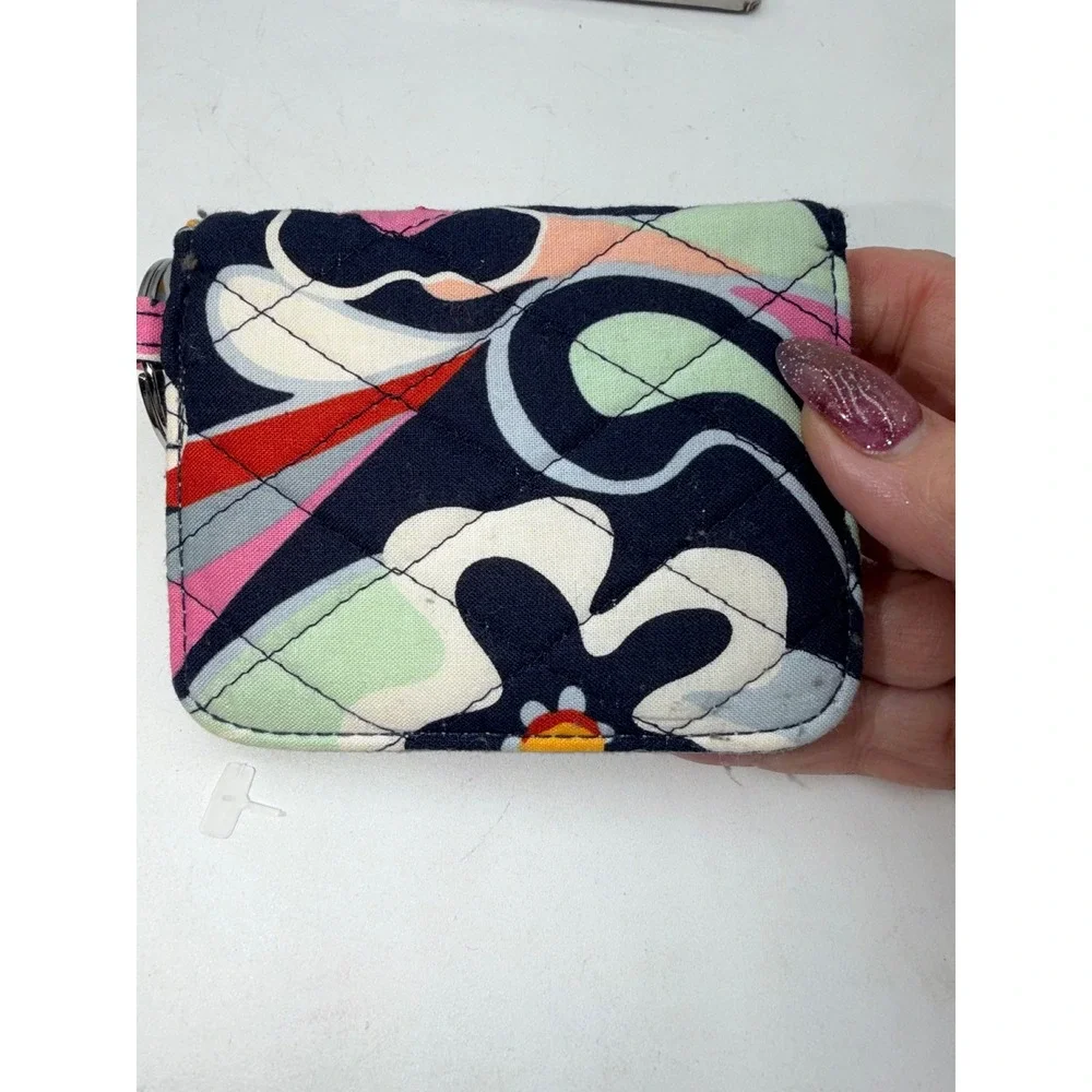 Vera Bradley Retired Mod Paisley. Quilted Cotton ID Case Key Ring Wallet